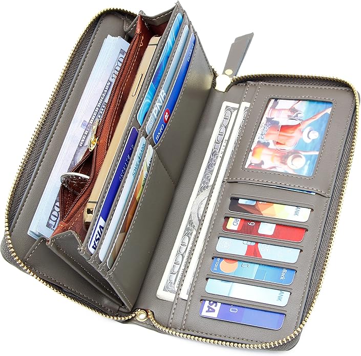 GEEAD Custom Design Wristlet Wallets for Women PU Leather RFID Blocking Wallet