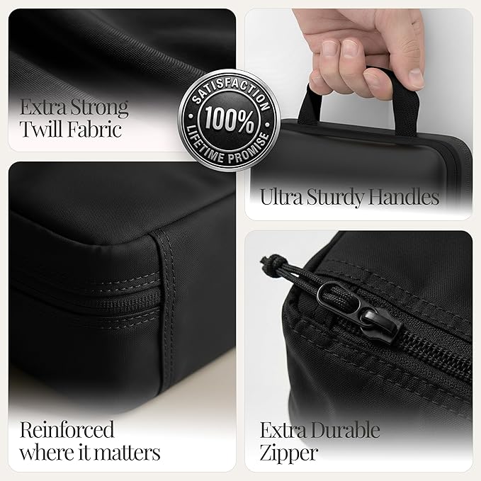 Well Traveled 4 pcs Compression Packing Bags Cubes Set with HybridMax Double-Capacity Design - Packing Cubes for Travel Compression to Maximize Limited Luggage Space, Black