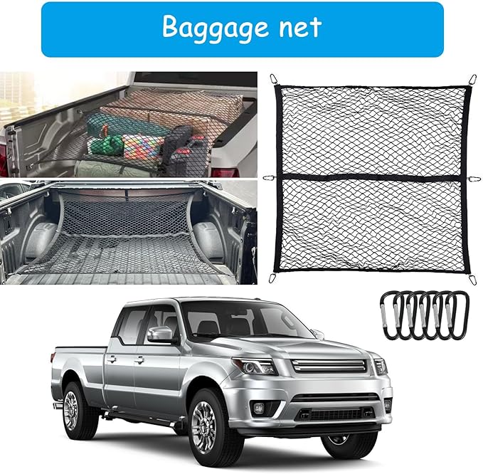 Highly Elastic Cargo Net, Double Layer Mesh Storage CargoNet Truck Elastic Cargo Luggage Storage Mesh Universal Travel Convenient