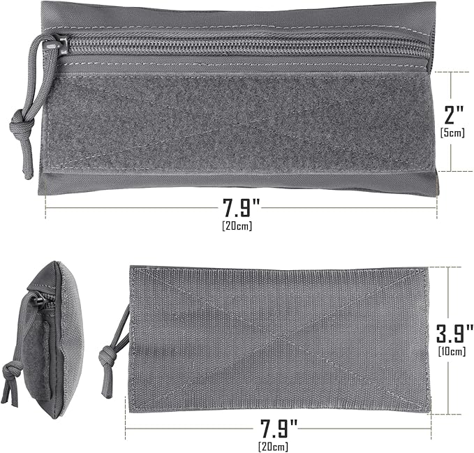 WYNEX Tactical Tool Zipper Pouch, Bag Insert EDC Organizer Utility Admin Storage Pocket Accessories Snack Pouch with Hook Backing for MK3 MK4 Chest Rig