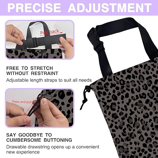 Car Trash Bag Hanging Black Gray Leopard Print Car Trash Can for Back Seat Waterproof Car Trash Bin with Adjustable Straps and Drawstring for Car Accessories Vehicle Travelling Camping