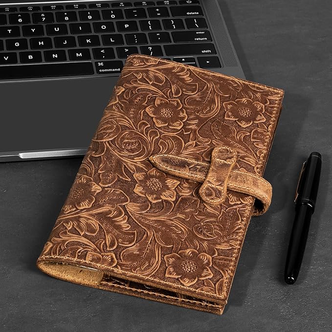 Genuine Leather Passport Holder Travel Bifold Wallet For Men And Women Slim RFID Blocking Brown