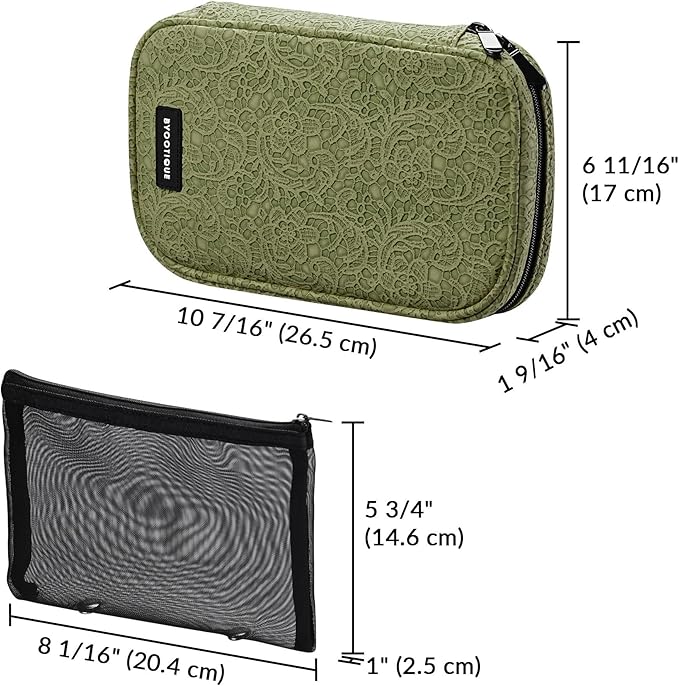 BYOOTIQUE Travel Makeup Brush Holder Bag Cosmetic Brush Organizer Rococo 2 Pack