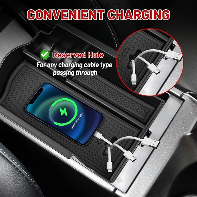 RED WOLF Armrest Storage Container Insert Organizer Secondary Glove Box Center Console Tray For Lexus CT CT 200h 2011-2017