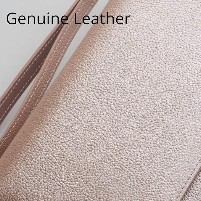 Travel Document Organizer RFID Blocking Leather Multiple Passport Wallet Family Holder Id Wrist Strap(Rose Gold)