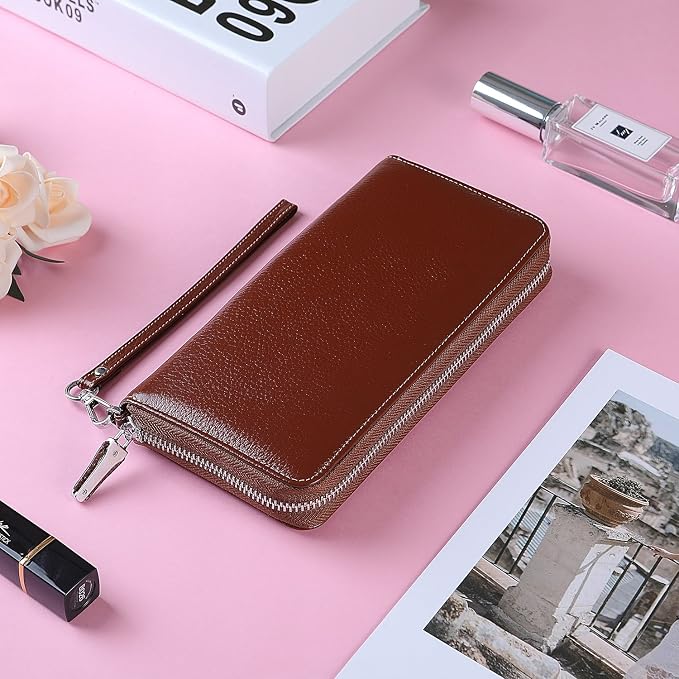 Lavemi Small Compact Women Wallet RFID Blocking Genuine Leather Bifold Purse with ID Windows