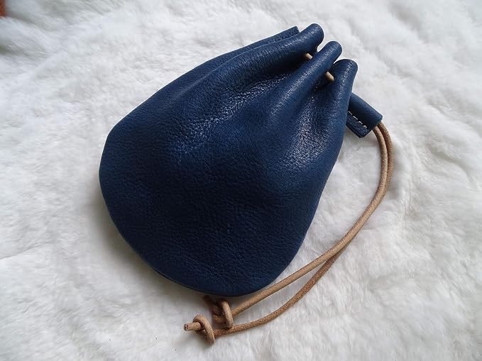 Fantastic Workmanship Genuine Leather Drawstring Coin Purse