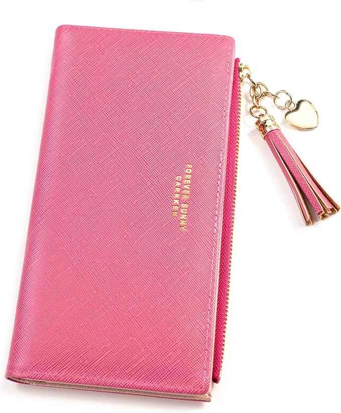 Valentoria Womens Wallet Cute Elegant Long Slim Card Holder Case Minimalist Coin Purse Thin Tassels Zip Clutch Wallets for Girls Ladies | Cute, Elegant, Long, Slim, Case, Minimalist