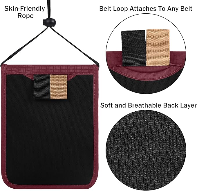 Travel Pouch Neck Wallet Family Passport Holder Organizer Case with RFID Blocking | RFID Blocking