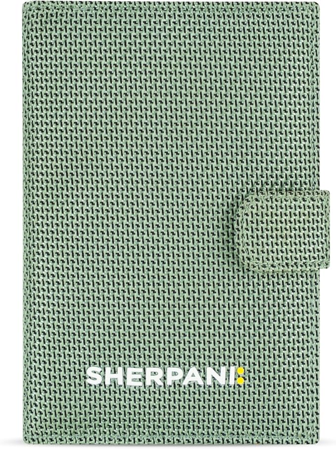 Sherpani Vienna, RFID Blocking Passport Holder, Travel Passport Cover Wallet, Travel Documents Organizer Protector, Travel Gift (Aloe Mist)