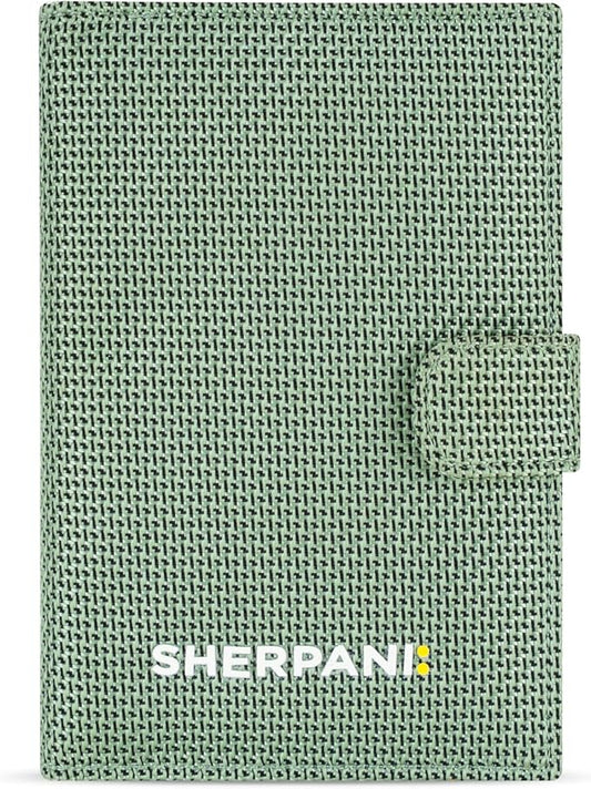 Sherpani Vienna, RFID Blocking Passport Holder, Travel Passport Cover Wallet, Travel Documents Organizer Protector, Travel Gift (Aloe Mist)