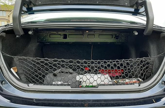 Rear Trunk Organizer Cargo Net for Mazda 3 MAZDA3 2014-2018– Envelope Style Cargo Net for Sedan - Premium Mesh Car Trunk Organizer Vehicle Carrier Storage - Compatible with Mazda 3