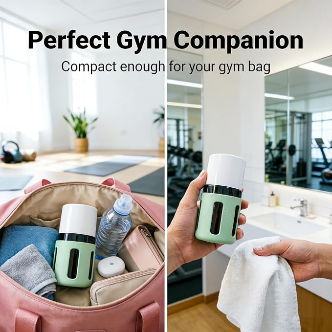 4-in-1 Round Refillable Cosmetic Container Kit, Leak Proof Portable Travel Toiletry Bottles, TSA Approved Travel bottles, Empty Jars for Cosmetics Lotion Shampoo (Green)