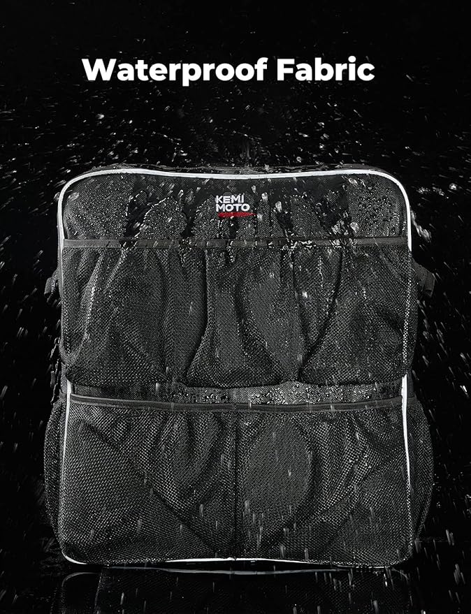 KEMIMOTO Boat Storage Bag, Boat Seat Backpack Boat Storage Organizer with Mesh Pockets, Waterproof Boat Backseat Storage Bag for Life Jacket, Swimsuit, and Other Boating Accessories
