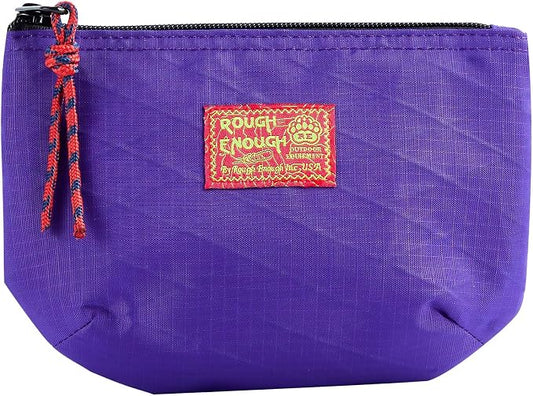 Rough Enough Small Cosmetic Bag for Travel Women Makeup Pouch Cute Compact Leak-Resistant Organization Storage Bags with YKK Zipper Purple