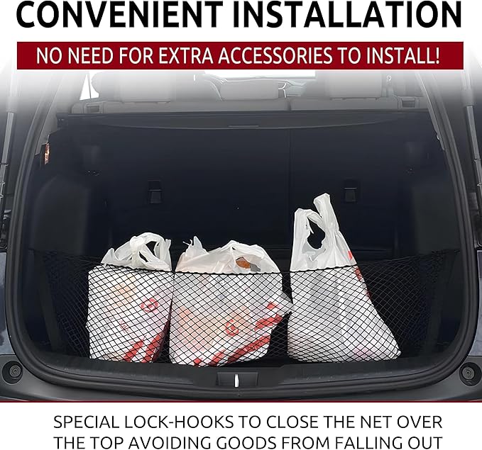 Envelope Style Automotive Elastic Trunk Cargo Net for Honda CR V 2017-2022- Premium Trunk Organizer and Storage - Luggage Net for Crossover - Not Suitable for Hybrid