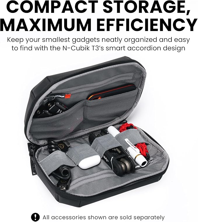 NANUK N-Cubik T3 Camera Bag Insert – Water-Resistant Hard-Shell Pouch – Shockproof Protective Camera Insert for Backpack – Perfect for Accessories & Gear (9.4” x 6.3” x 2.8”)