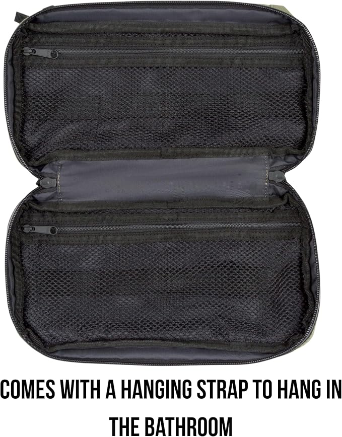 COR Surf Compact Toiletry Travel Bag | Hanging, Premium Mens and Women Dopp Kit for Travel | Waterproof with 4 Separate Compartments and Waterproof Zippers (Dark Blue)