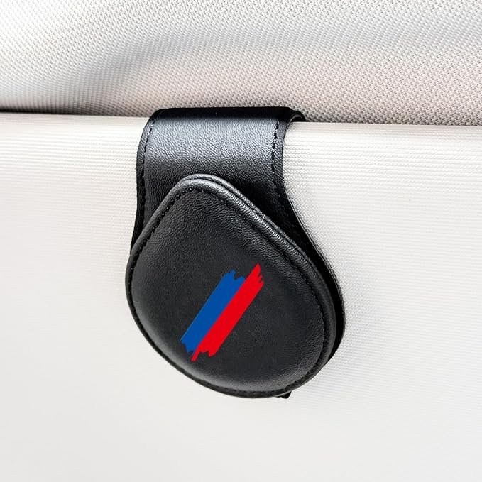 ///Tricolor Car Sunglass Holder, Magnetic Leather Eyeglass Hanger Mount Clip Holder for BMW X1 X3 X5 X7 1 3 4 5 6 7 GT Series & More ﻿Car Visor Accessories