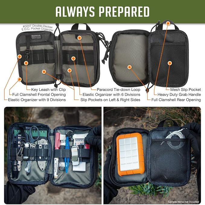 MAXPEDITION Double-Decker Pocket Organizer, Tactical Tool Pouch for Organization, EDC Pouch for Everyday Carry