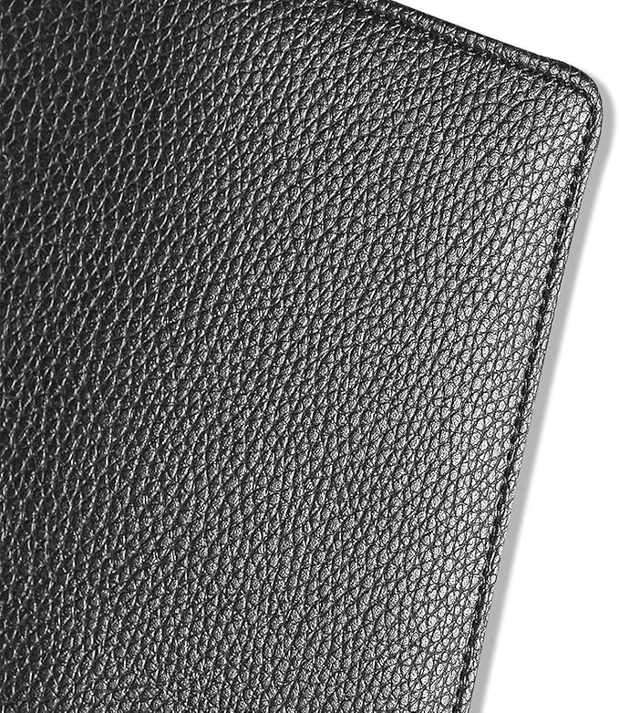 Sanlykate Leather Checkbook Cover for Men and Women, RFID Blocking Check Book Case Card Holder with Free Divider, Standard Register Duplicate Checks with pen inserts, Black Grain
