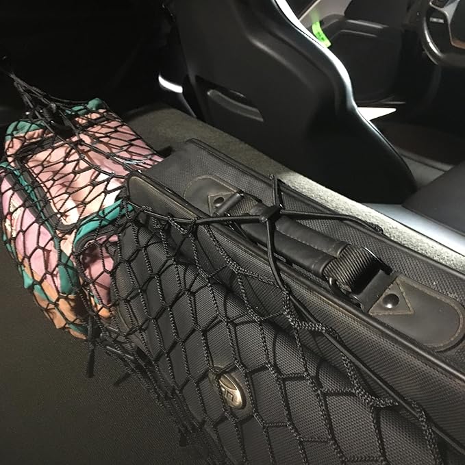 Trunk Organizer Cargo Net for Chevrolet Corvette C7 2014-2019 – Envelope Style Cargo Net for Coupe-Premium Mesh Car Trunk Organizer Vehicle Carrier Storage–Compatible with Corvette C7