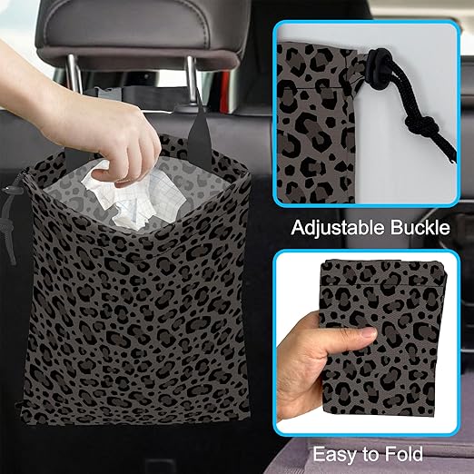 Car Garbage Bag Hanging Car Trash Can for Back Seat with Drawstring