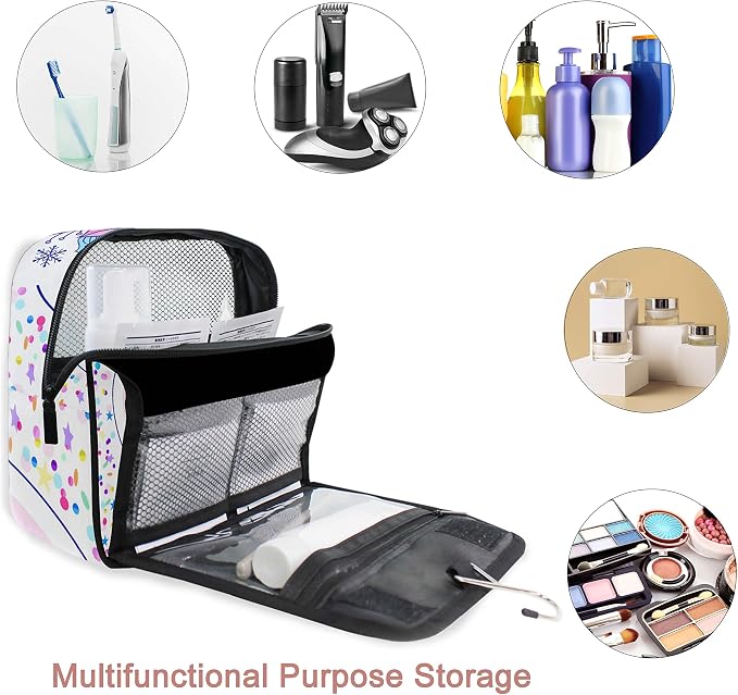 senya Hanging Travel Toiletry Bag Kit Makeup Case Cosmetics Organizer for Men Women (Unicorn)