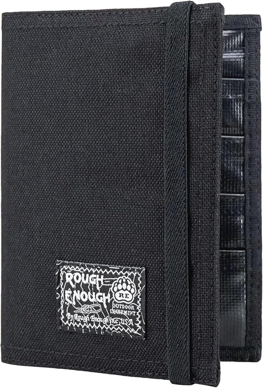 Rough Enough Passport Wallet, Holds 4 Passports, Cordura Black | For international travel, family.Slim design fits passport, Heavy-duty nylon fabric with ItYKK zipper, Compact lightweight
