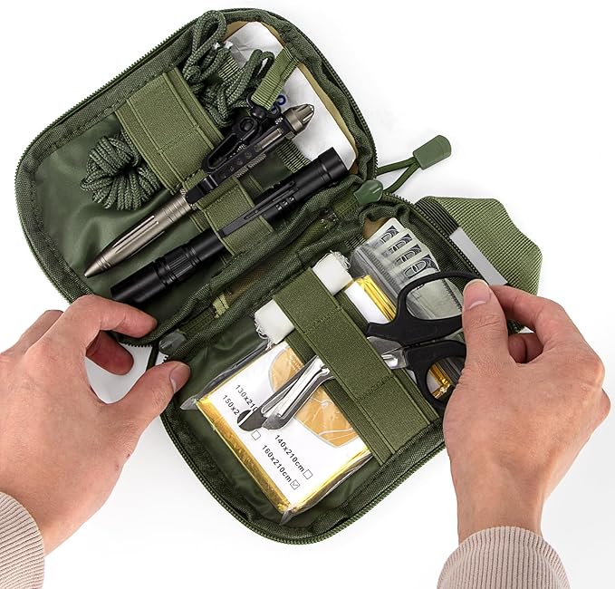 IronSeals Tactical Molle EDC Pouch Utility Tool Pouch Compact Pocket Organizer Pouch with US Flag Patch