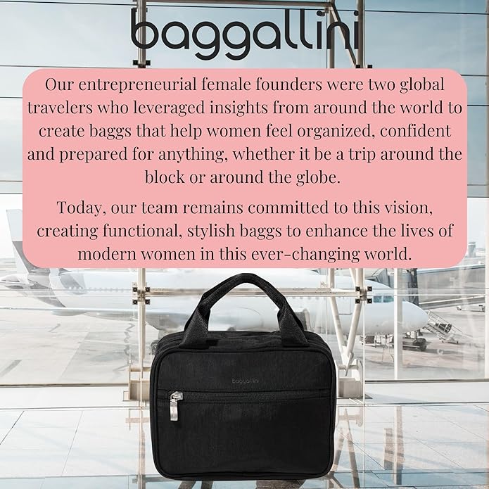 Baggallini Hanging Travel Toiletry Kit - Lightweight 6x10 Inch Makeup Bag