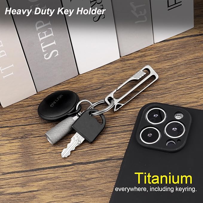 Titanium Key Holder Heavy Duty Quick Release Keychain Clip with Key Ring for Men and Women