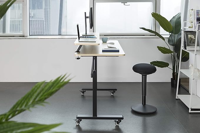 Stand Steady 55 Inch Clamp On Desk Shelf | Large Monitor Riser Supports 3 Screens for Extra Storage | Ergonomic Monitor Stand Securely Attaches to Surface with Clamp Base - No Screws (55 In / Maple)