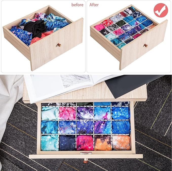 85Pcs Drawer Dividers, Adjustable Drawer Organiser, Cut at Will for Tidying Clutter Clothes, Socks, Makeup, Dresser, Kitchen White