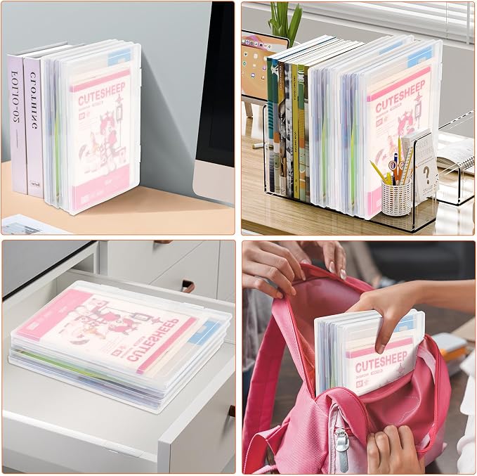 FUIJOL Photo Storage Box 11.5x8.5 Inch, 8 Pcs Portable Board Game Storage Container, A4 Paper Storage Box, Craft and File Organizer for Home/Office (8.5 * 11.5inch-8pcs)