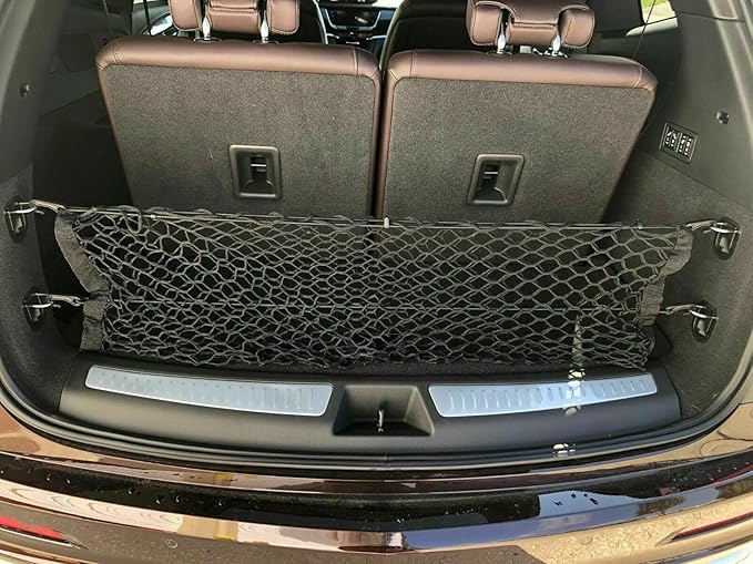 Rear Trunk Organizer Cargo Net for Cadillac XT6 2020–2025 – Envelope Style Cargo Net for SUV–Premium Mesh Elastic Car Trunk Organizer Vehicle Carrier Storage–Compatible with Caddy XT6