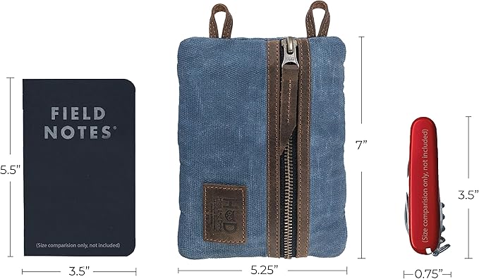 Hide & Drink, Multi-Tool Pocket Pouch XL, Compact Multipurpose EDC Zippered Bag, Mini Camping Tool Case, Knife Holster, Handmade Slim Organizer