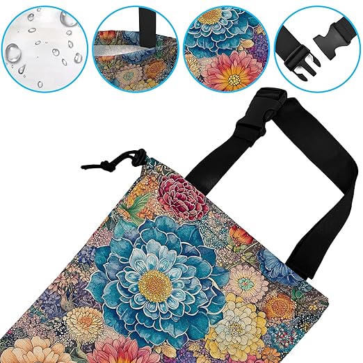 Car Trash Bag Hanging Blooming Flowers Car Trash Can Waterproof Garbage Bag Hanging for Car Back Seat