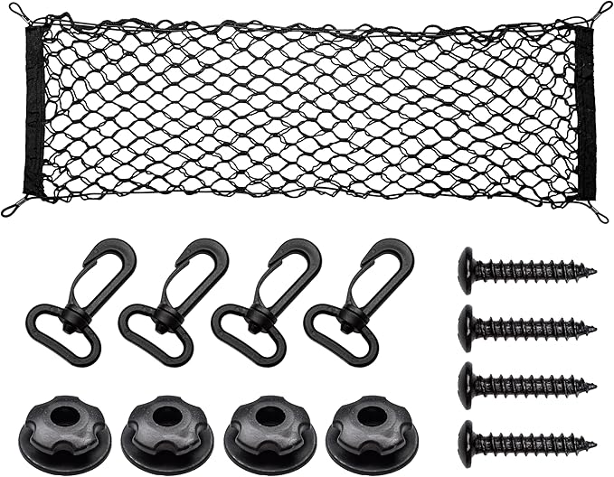 Cargo Net, Elastic Trunk Cargo Storage Organizer Net for SUVs, Cars,Trucks, Adjustable Elastic Storage Mesh Double-Layer Car Accessories 35.4 x 11.8 Inches