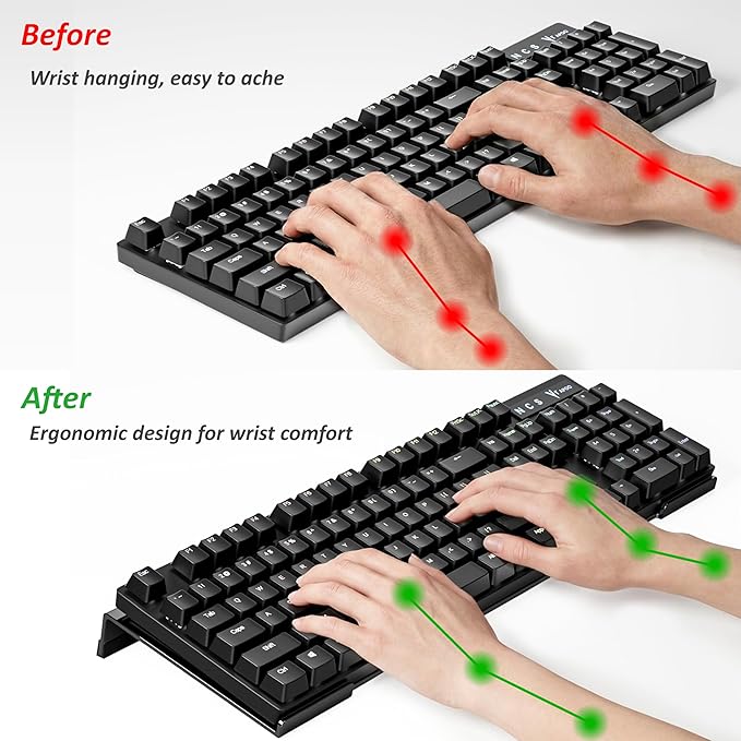 Acrylic Computer Keyboard Stand for Desk, Keyboard Riser Tilt Lift, Keyboard Holder for Desktop, Desk Keyboard Lifter（White）