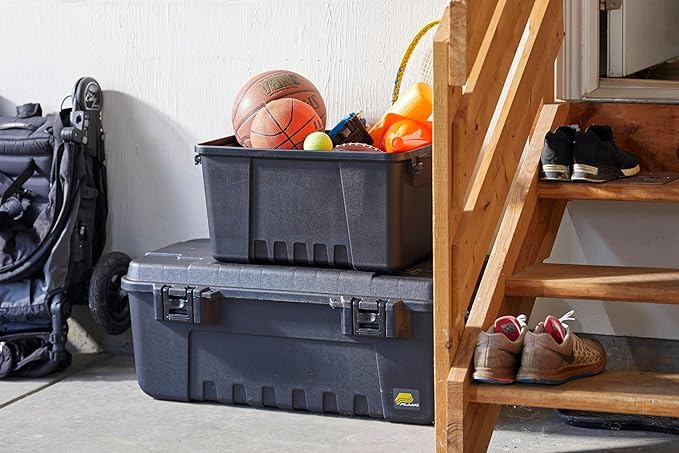 Plano Sportsman's Trunk, Medium 3 Pack, Black, Lockable Storage Box, Medium Storage Bins for Indoor and Outdoor Spaces, Easy to Carry, Secure and Transport, Airline Friendly