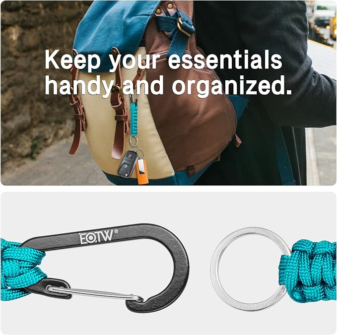 EOTW Carabiner Keychain,Paracord Keychain Small Aluminum Clip D Ring for Camping, Hiking, Fishing, Or As A Key Organizer