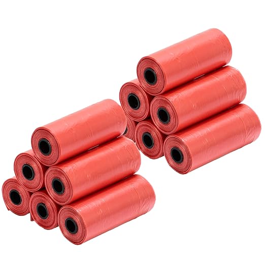 Ginsco 0.8 Gallons Disposable Trash Bags for Mini Car Trash Can, Portable Small Car Garbage Bags, Cars Accessories, Mini Trash Bags, Plastic Trash Bag for Cars/Home/Office (12 Rolls/180 Counts) Red