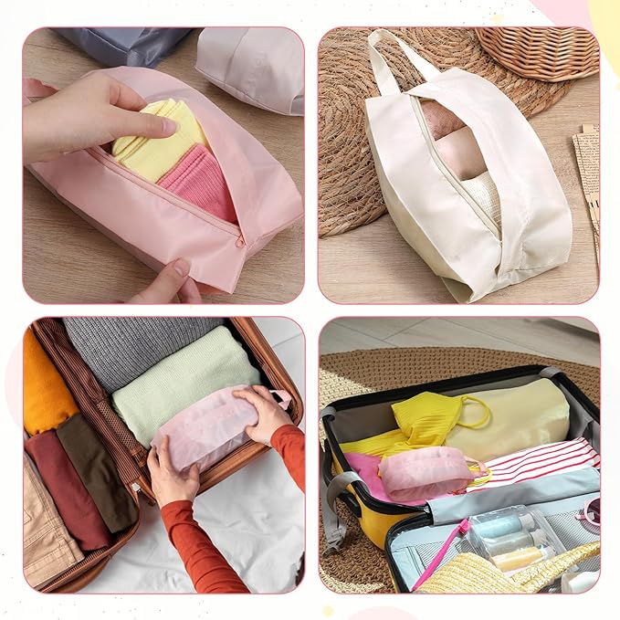 3 PCS Travel Socks Organizer Bag with Zip, Mini Compression Travel Underwear Organizer Bag, Portable Storage Packing Pouch for Luggage Ties Lingerie Panties Cosmetics Accessories