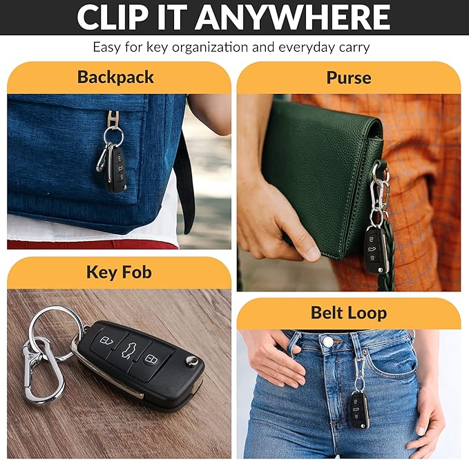 Rainspire Key Ring Keychain Keyrings Key Chain Holder Clip Key Organizer Key Chain Ring for Men and Women, 3 Pack