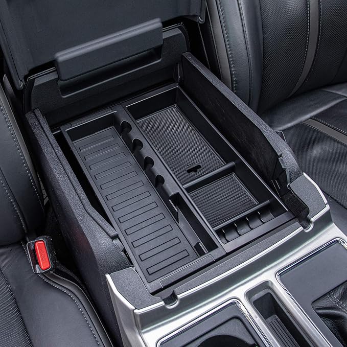 PIMCAR Compatible with Ford 2015-2020 F150, 2017-2022 F250 F350 F450, 2018-2024 Expedition Center Console Organizer Insert Tray Pallet Storage Accessories (Work Great with The Factory Tray)-One Piece