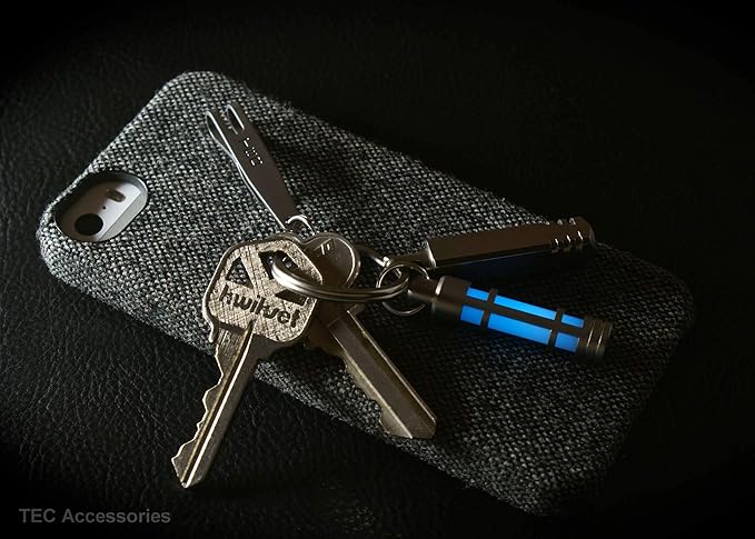 TEC Accessories - P-7 Suspension Clip - Stainless Spring Steel, Black Diamond Finish - Everyday Carry - Keychain Accessory