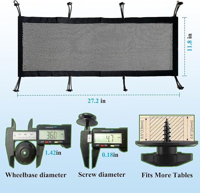 Under Desk Cable Management Net, Heavy-Duty Mesh Desk Wire Organizer, Large Capacity Under Desk Cord net for Home Office & Gaming Setup, Adjustable & Sturdy Cable Management net