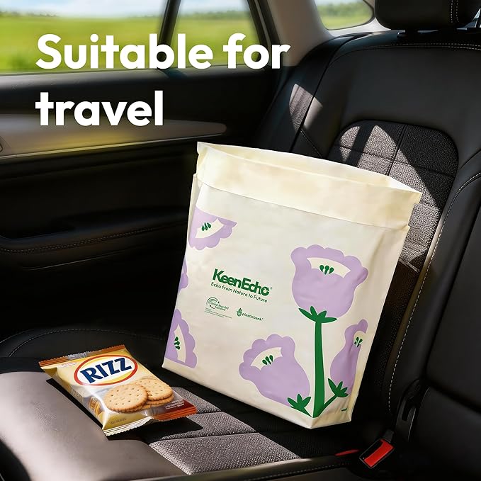 Disposable Car Garbage Bin Bags, Vomit Trash Bags made with Recycled HDPE for Boat, Plane, Travel, Camping, Bedroom, Study Room, Office and Car, 20 pcs,Purple