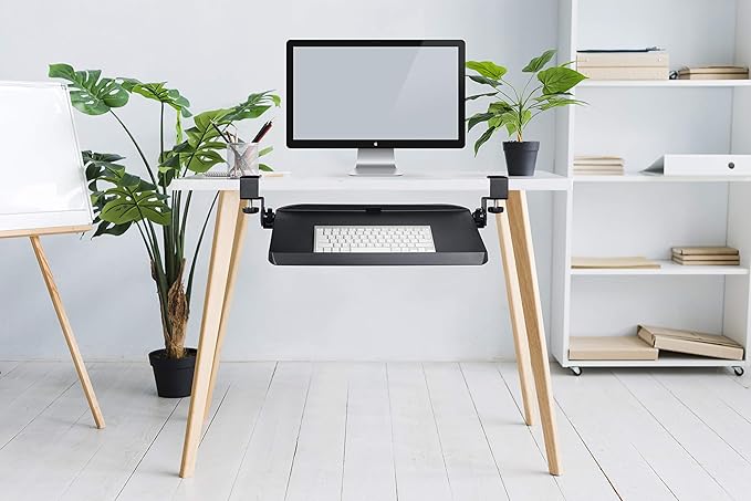 Mobotron Clamping Under-Desk Keyboard Tray with Ergonomic 3-Angle Adjustment